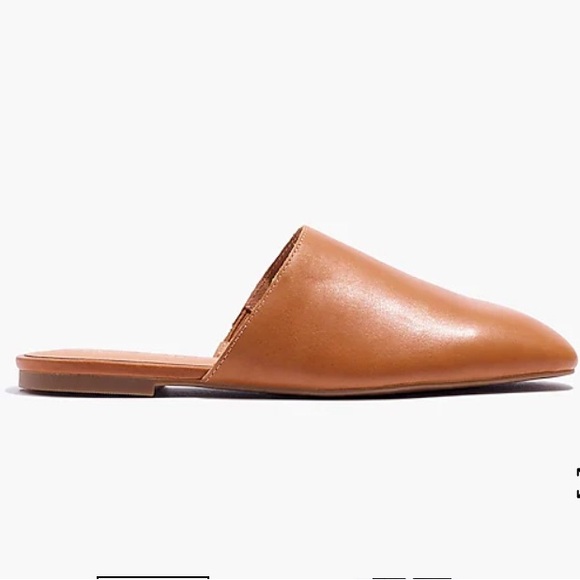 Madewell Cory leather flat mules English saddle tan size 8 - Picture 3 of 14